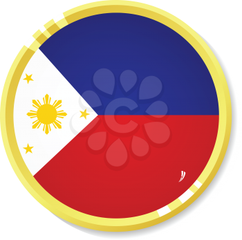 Vector  button with flag Philippines