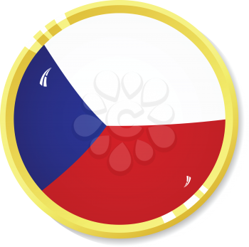 
Vector  button with flag Czech