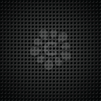 Vector illustration of a metallic background with holes