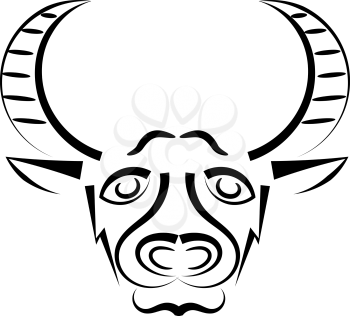 Abstract silhouette of a bull's head. eps10