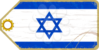 Vintage label with the flag of Israel