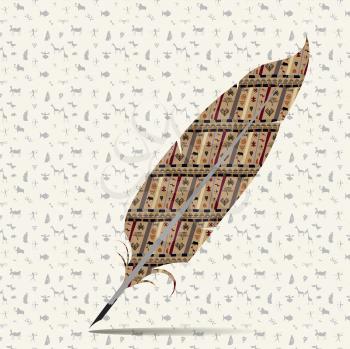 Abstract image of a quill pen with seamless textures