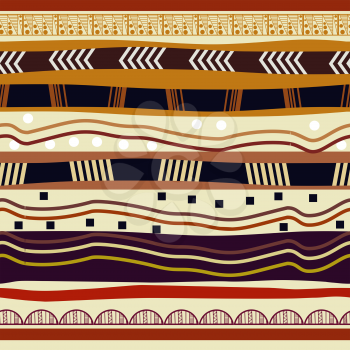 Seamless pattern with elements of tribal style