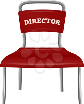 Chrome colored metal chair director