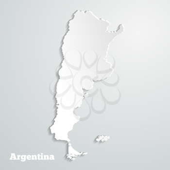 Abstract icon map of  Argentina on a gray background