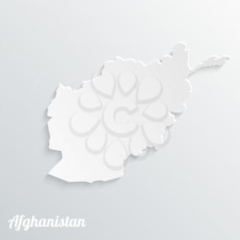 Abstract icon map of Afghanistan on a gray background