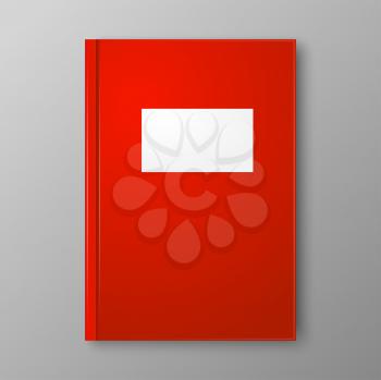 Red Book on gray background