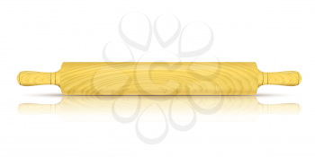 Vector Image of a traditional rolling pin with reflection