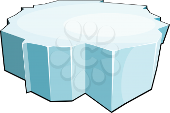 Cartoon ice floe. Isolate on white background. Vector illustration