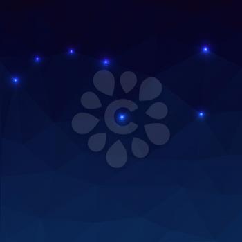 Big Dipper on a dark blue background in the polygonal style. Vector illustration. 