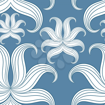 Seamless abstract floral pattern. Vector illustration. Blue Design pattern for wallpaper, background, textiles and screen saver.