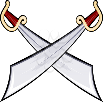Set of swords isolated on white background. Weapons. Vector illustration.