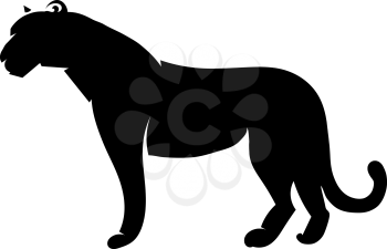 The black silhouette of a tiger profile. Isolated. Vector illustration.