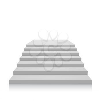 Gray ladder on a white background. Isolate. Vector illustration