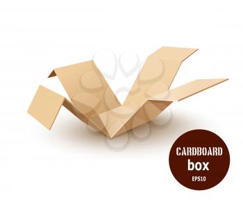 Break a paper cardboard box. Vector illustration
