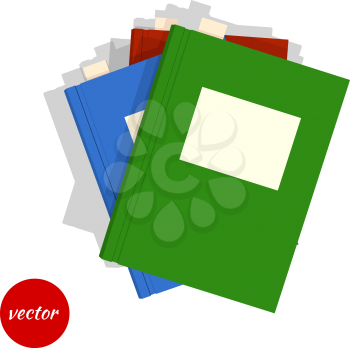 Notebooks isolated on white background. Vector illustration.