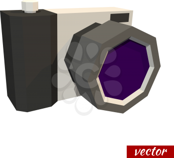 Low poly camera. Vector illustration