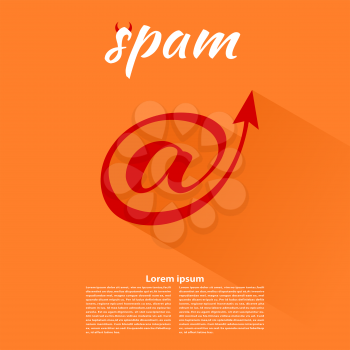 Spam icon on an orange background. Vector illustration