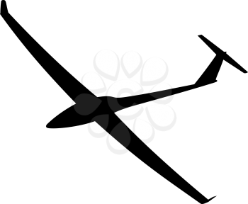 Silhouette of a glider is not a white background. Vector illustration