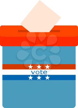 Icon blue ballot box. Referendum icon - ballot box with red cap. Symbol of free voting in America symbol. The concept of a 
free people. Element for design of the campaign. Vector Stock