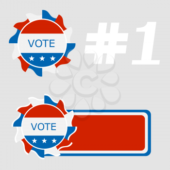 Set Icon blue ballot box. Referendum icon - ballot box with red cap. Symbol of free voting in America symbol. The concept of a free people. Element for design of the campaign. Vector Stock