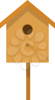 
Wooden birdhouse on a white background isolate. Small house for birds in flat style. Birdhouse illustration. Stock vector