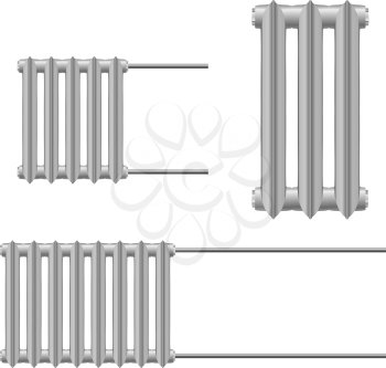 Set Vector illustration of a metal heat radiator on a white background. Home heating element. 
Abstract thing home construction element