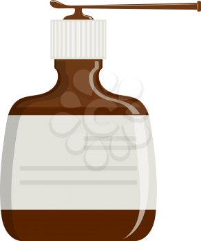 Cartoon drawing of a simple plastic bottle with spray. Medical drug for treating throat. Cartoon vector 
illustration

