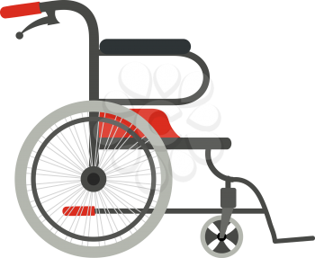 Wheelchair on a white background. Flat style wheelchair. The subject of medical 
equipment is assistance to people with disabilities. Vector illustration