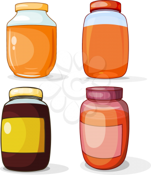  Set of cardboard cans on a white background. Vector illustration of four jars