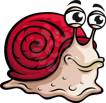 Slow snail in cartoon style. Vector illustration