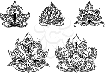 Abstract floral patterns in persian style. Vector illustration