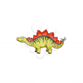 Stegosaurus stenops, ungulatus and sulcatus, ancient lizard isolated icon. Vector stegosaurus cartoon triceraptor graze. Kentrosaurus prehistoric predator animal. Herbivorous thyreophoran dinosaur