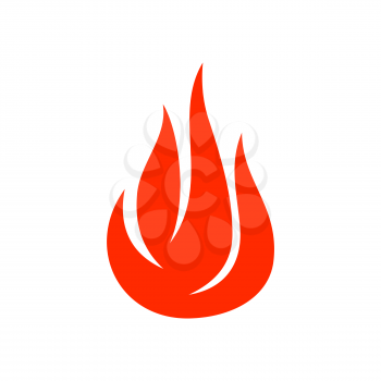 Fire flame flare isolated flat cartoon icon. Vector orange burning campfire or bonfire, fireproof warning emblem, symbol of heat, combustion and passion. Flammable inferno, bright blazing lit