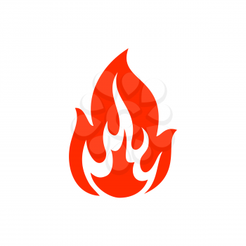 Blazing fire flame isolated burning lit ignition isolated icon. Vector furious blazing ignition, warning about flammable object, passion and hell symbol. Fiery energy explosion, hot fireball, bonfire