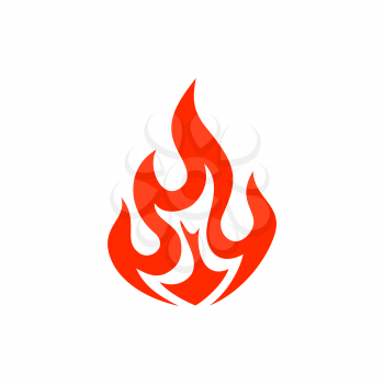 Fire flame, dangerous blazing fireball isolated icon. Vector dangerous blaze bonfire, energy explosion, fireproof hot lit. Explosion rescue sign, combustion of fiery fireball, fiery burning heat