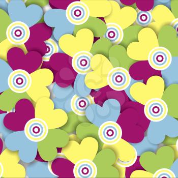 Royalty Free Clipart Image of a Background of Heart Shapes