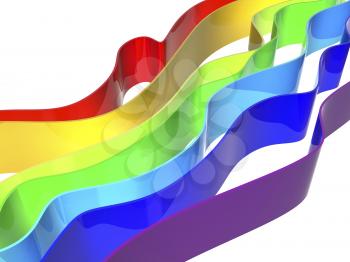 Royalty Free Clipart Image of a Wavy Rainbow