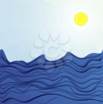 Royalty Free Clipart Image of the Ocean on a Sunny Day