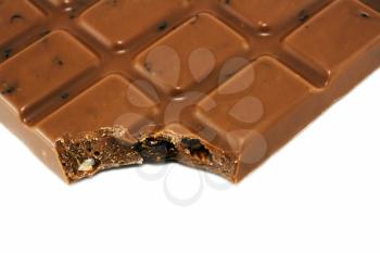 Royalty Free Photo of a Milk Chocolate Bar with a Bite Taken out