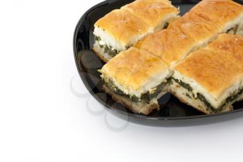 Royalty Free Photo of Spinach Pie on a Plate