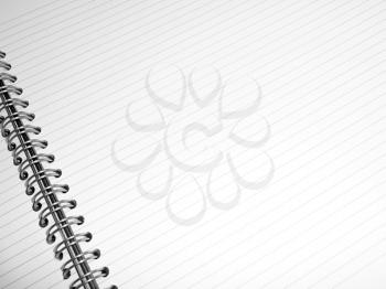 Close-up image of white lined notepad.