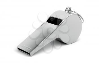 Referee whistle on a white background