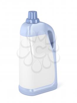 Liquid detergent bottle with blank label on white background