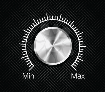 Royalty Free Clipart Image of a Volume Knob on Black