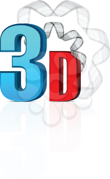 Royalty Free Clipart Image of 3D With Film Strip