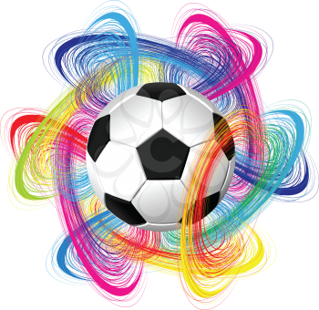 Royalty Free Clipart Image of an Abstract Background With a Soccer Ball