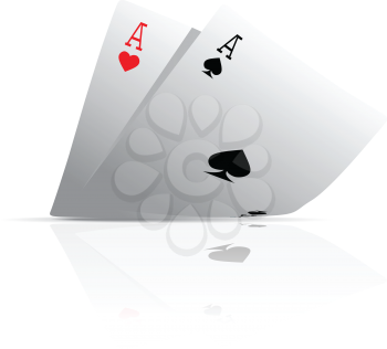 Royalty Free Clipart Image of Two Aces