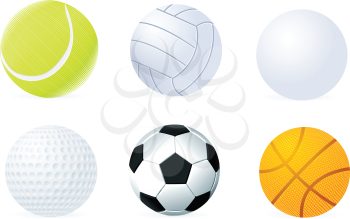 Royalty Free Clipart Image of Assorted Sports Balls