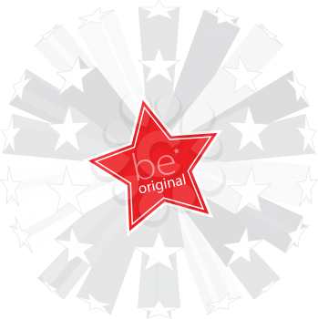 Royalty Free Clipart Image of a Star Background With a Red Star Centre